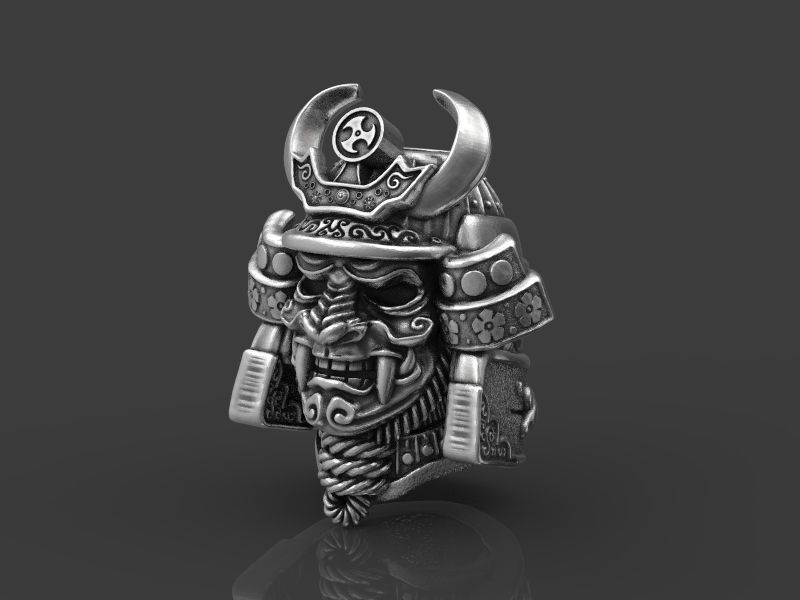Samurai head bead mask 3d model for 3d printing 3D print model 3D print model_2