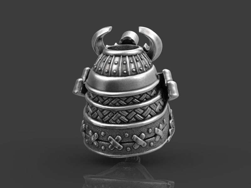 Samurai head bead mask 3d model for 3d printing 3D print model 3D print model_9