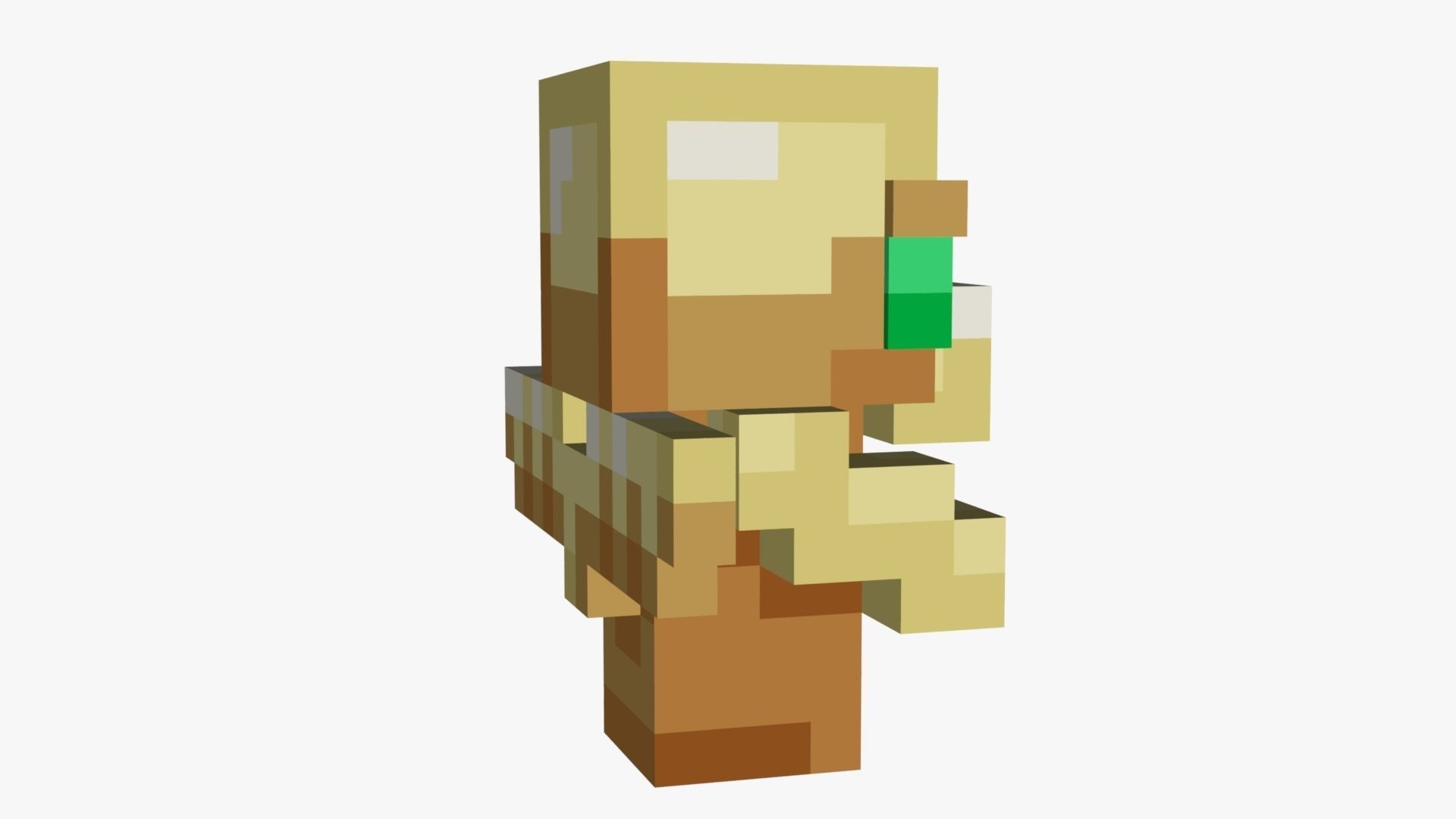 Minecraft Totem Of Undying Low-poly 3D model_33