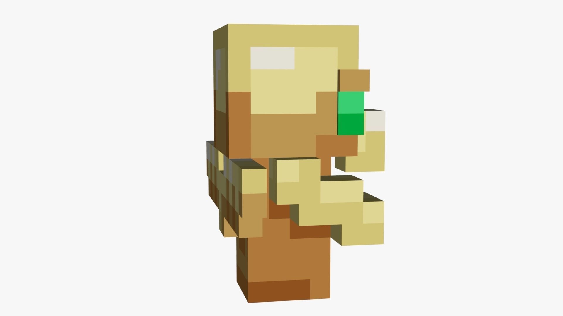 Minecraft Totem Of Undying Low-poly 3D model_34