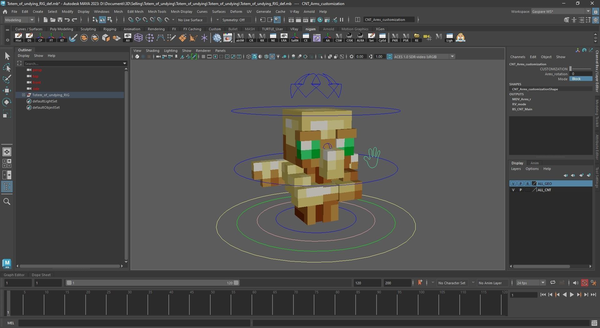 Minecraft Totem Of Undying Low-poly 3D model_8