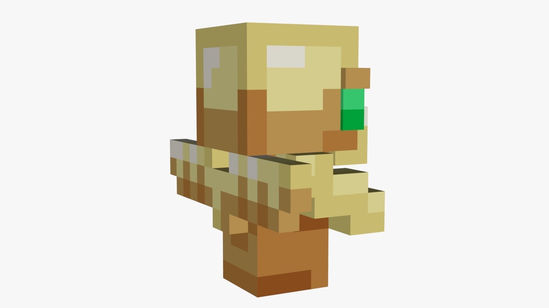 Minecraft Totem Of Undying Low-poly 3D model_37