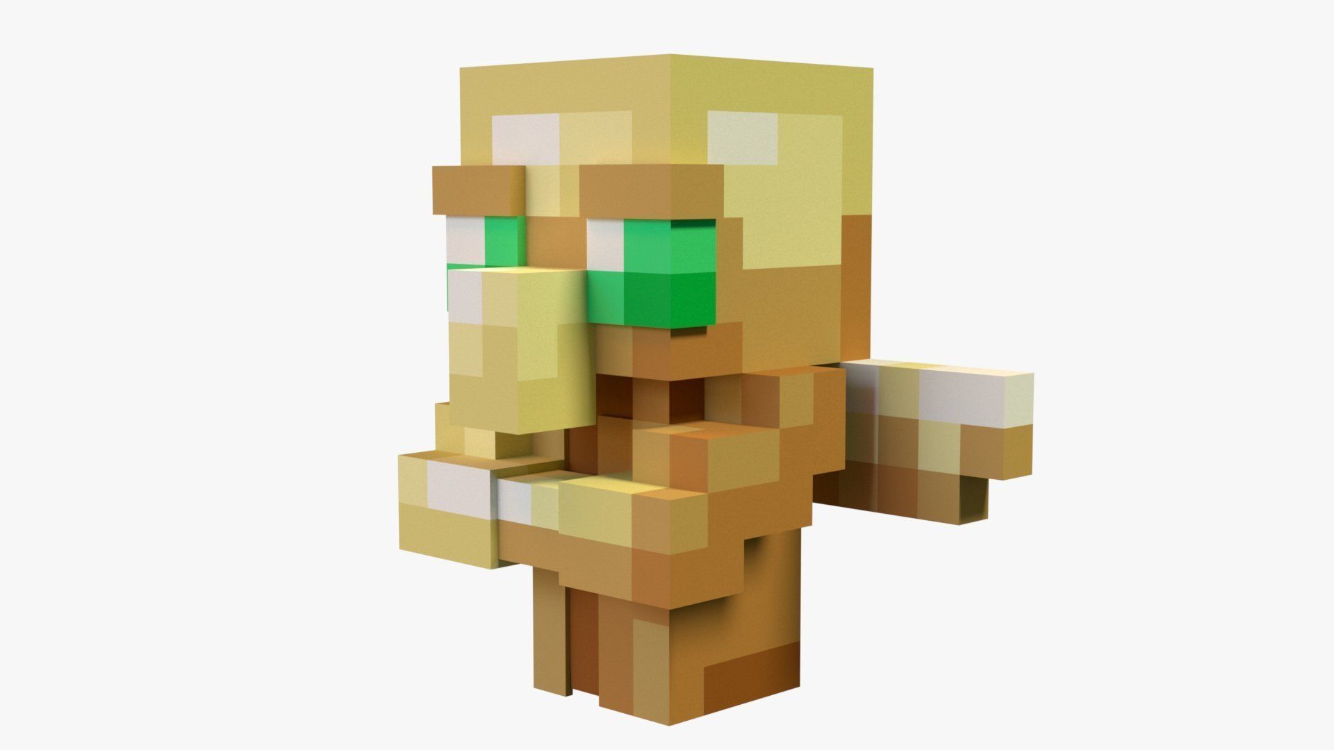 Minecraft Totem Of Undying Low-poly 3D model_5