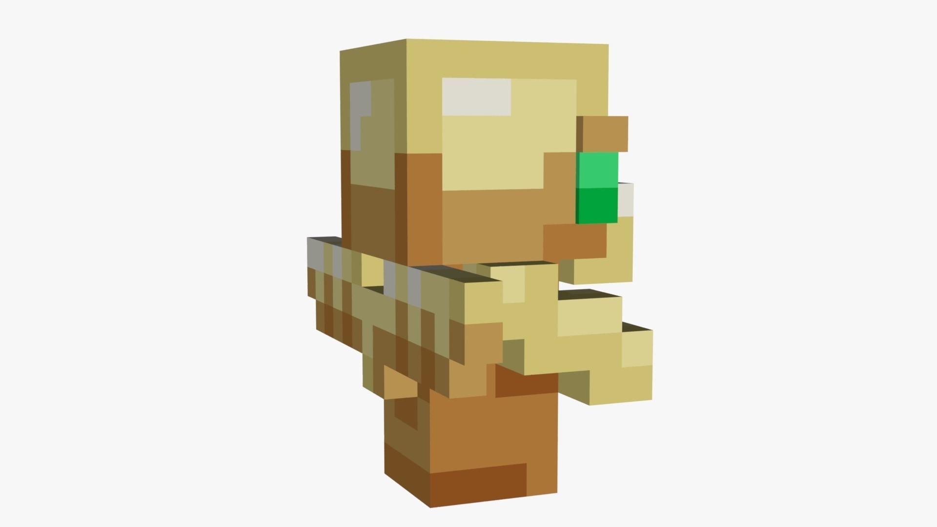 Minecraft Totem Of Undying Low-poly 3D model_31