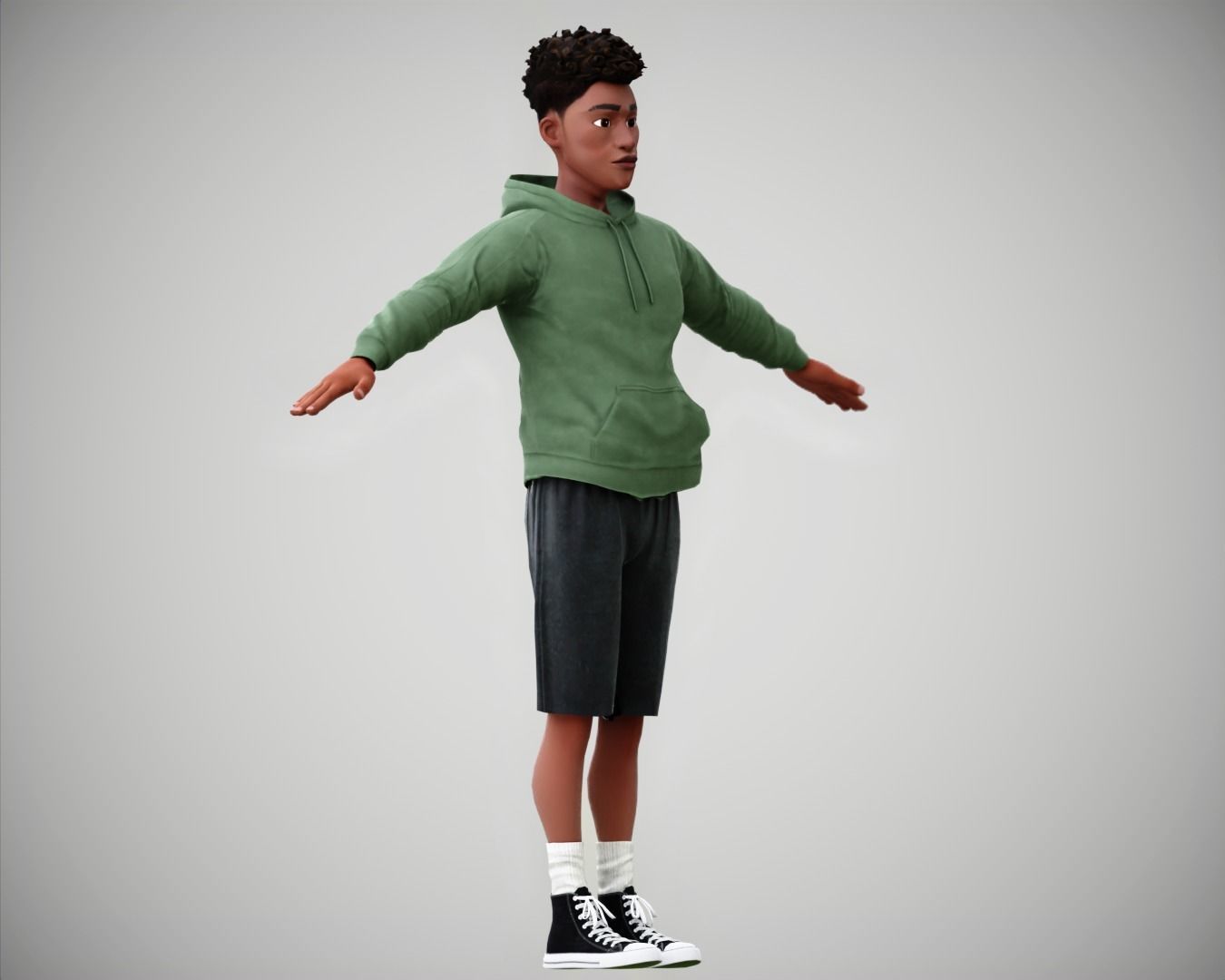 Free Cartoon boy character rigged Free low-poly 3D model_7