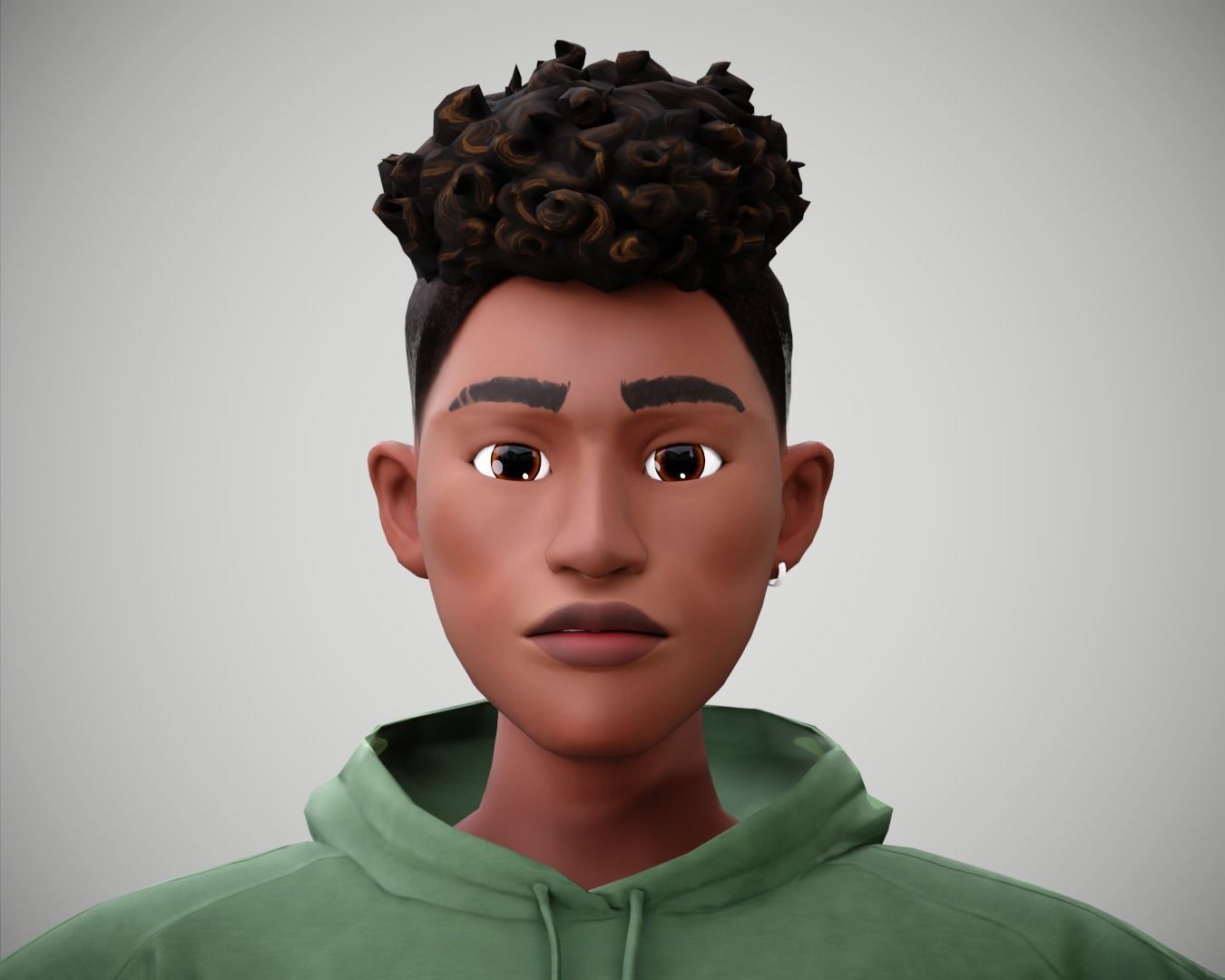 Free Cartoon boy character rigged Free low-poly 3D model_11