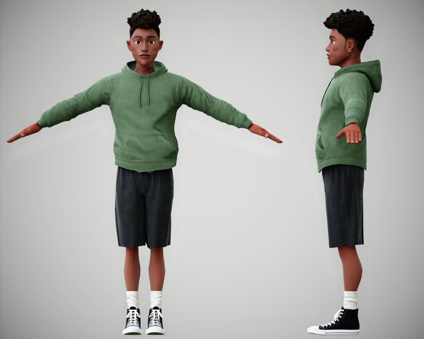 Free Cartoon boy character rigged Free low-poly 3D model_5