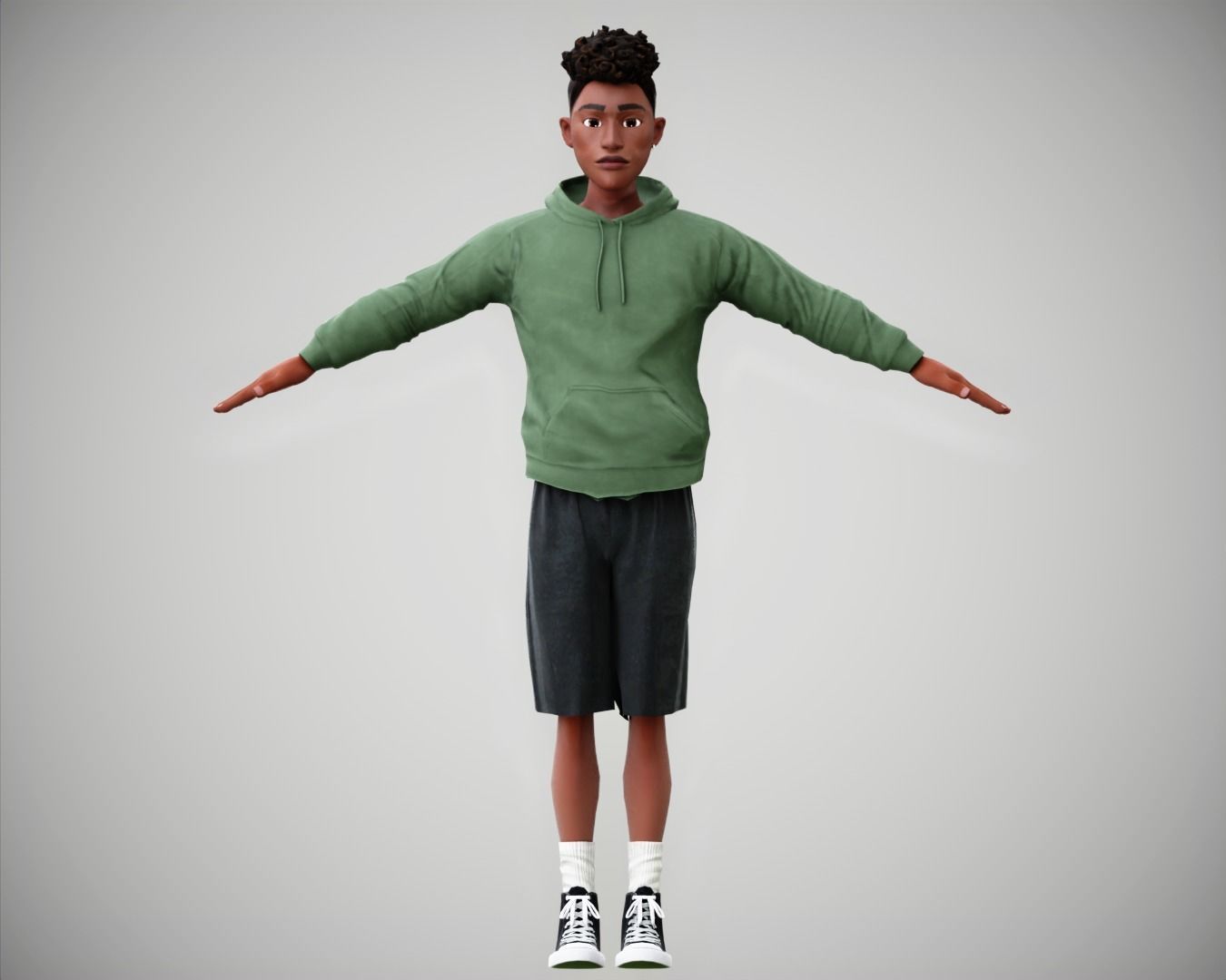 Free Cartoon boy character rigged Free low-poly 3D model_6