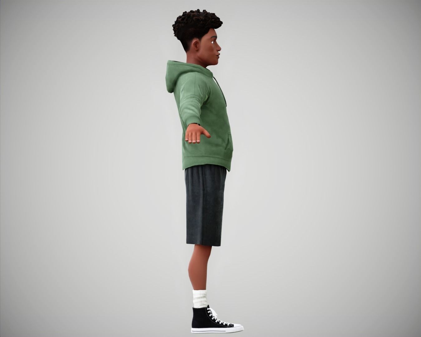 Free Cartoon boy character rigged Free low-poly 3D model_8