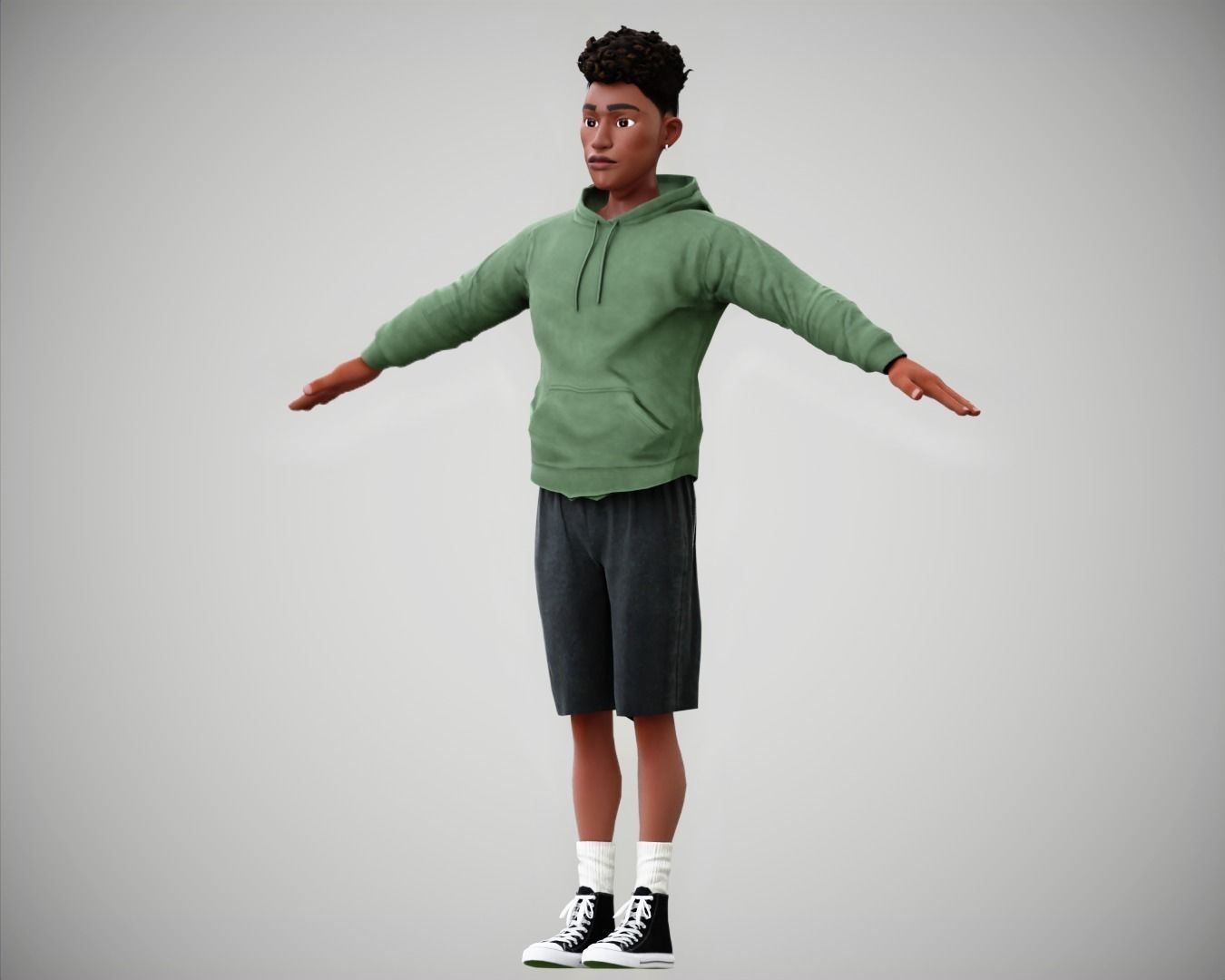 Free Cartoon boy character rigged Free low-poly 3D model_10