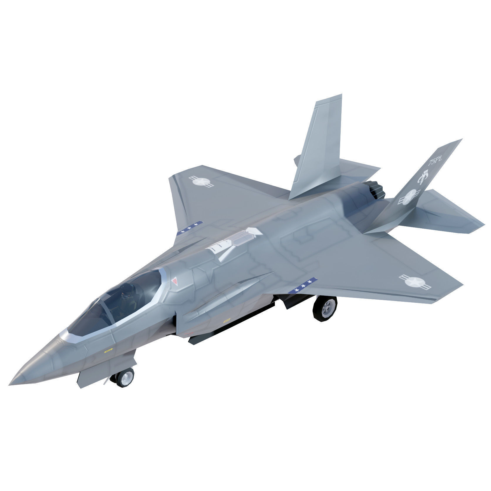 Lockheed Martin F-35 Lightning II Low-poly 3D model_2