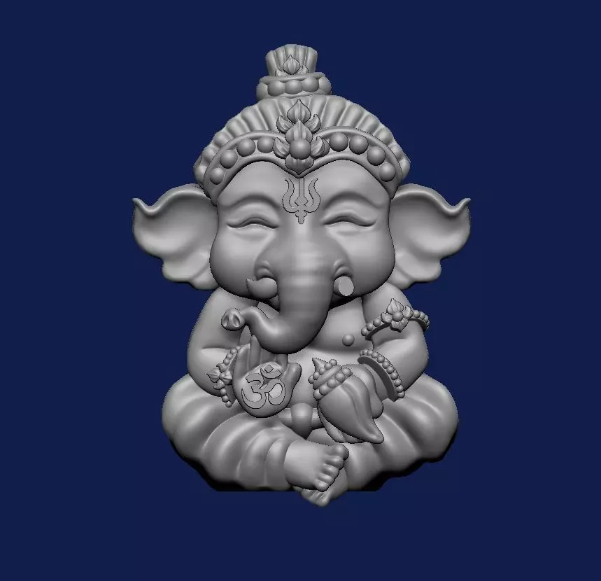 Ganesh Baby Elephant Low-poly 3D model 3D print model_0