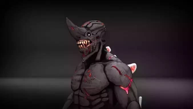 Monster in the fog Low-poly 3D model