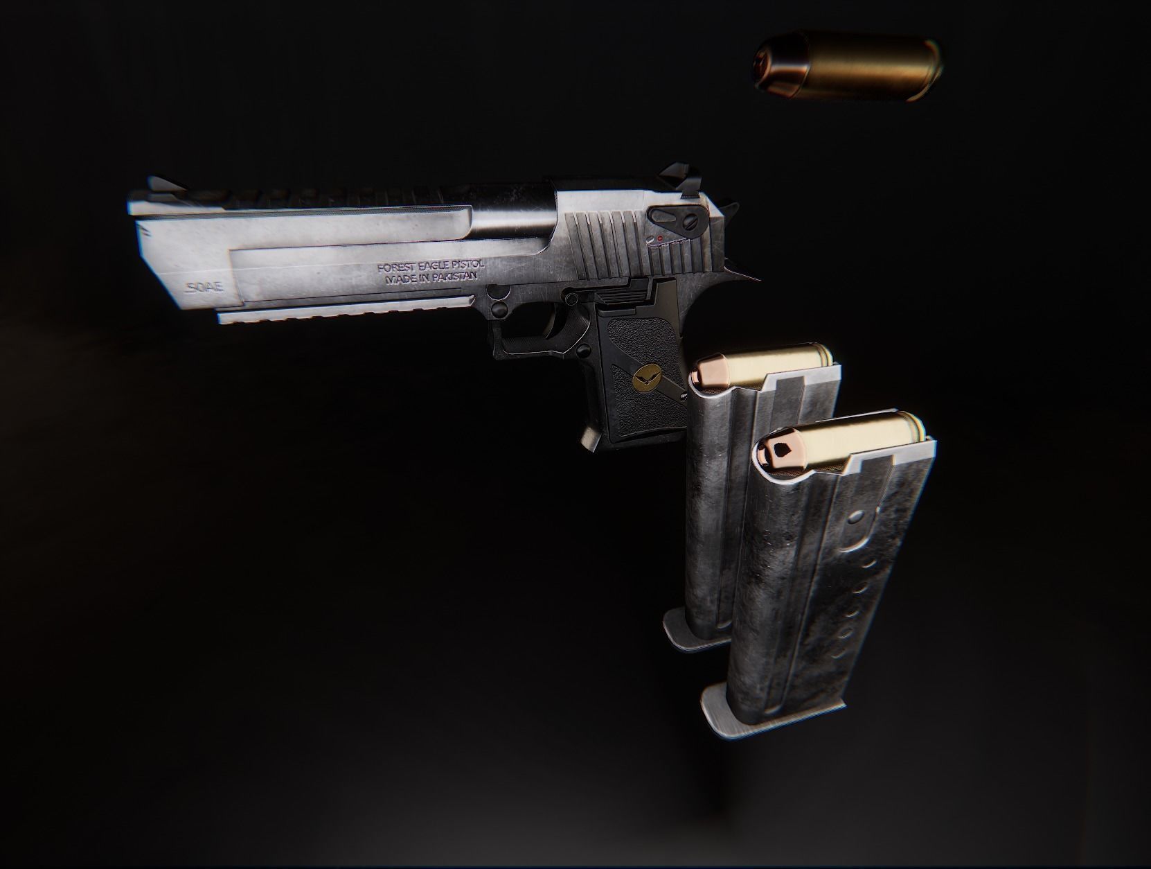 AAA Deagle Game Ready PBR Low-poly 3D model_8