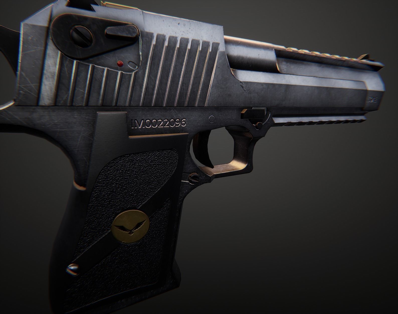 AAA Deagle Game Ready PBR Low-poly 3D model_10