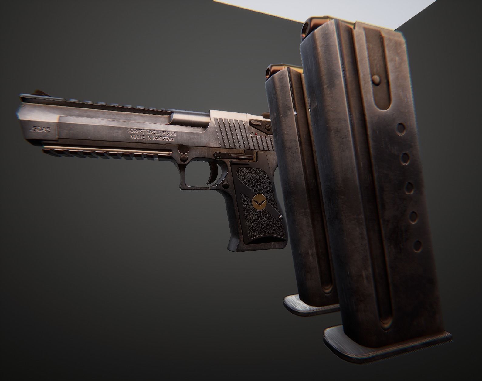 AAA Deagle Game Ready PBR Low-poly 3D model_9