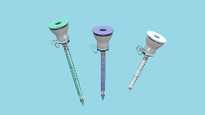 Trocar two medical syringes 3D model