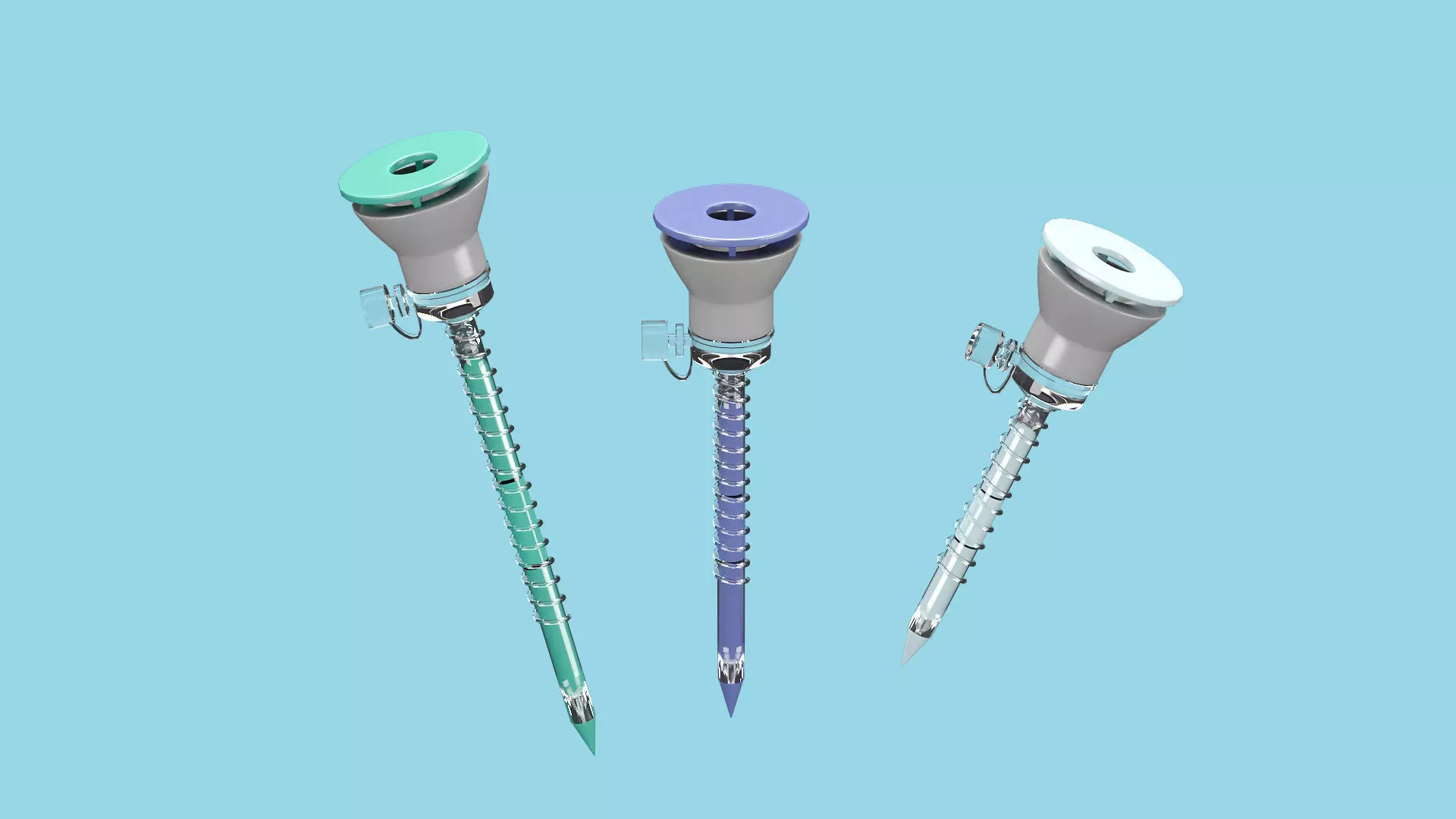 Trocar two medical syringes 3D model_0