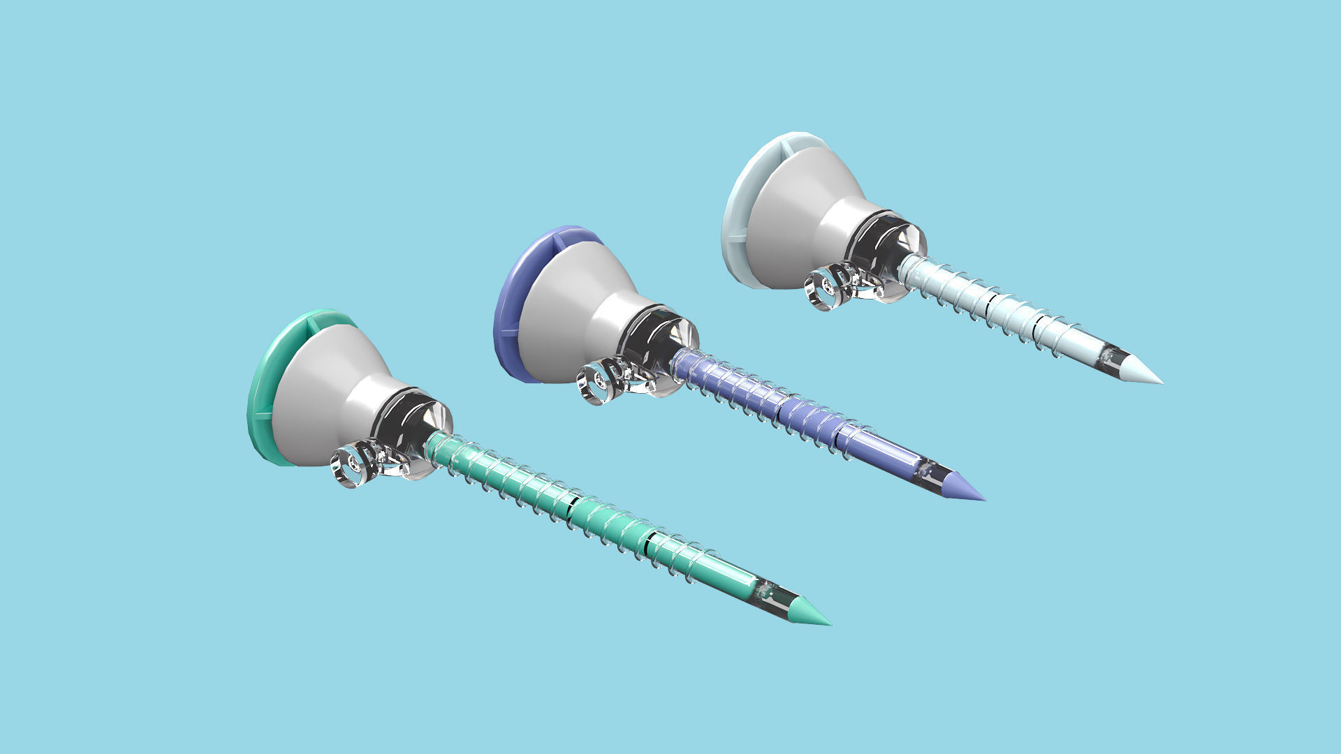 Trocar two medical syringes 3D model_4