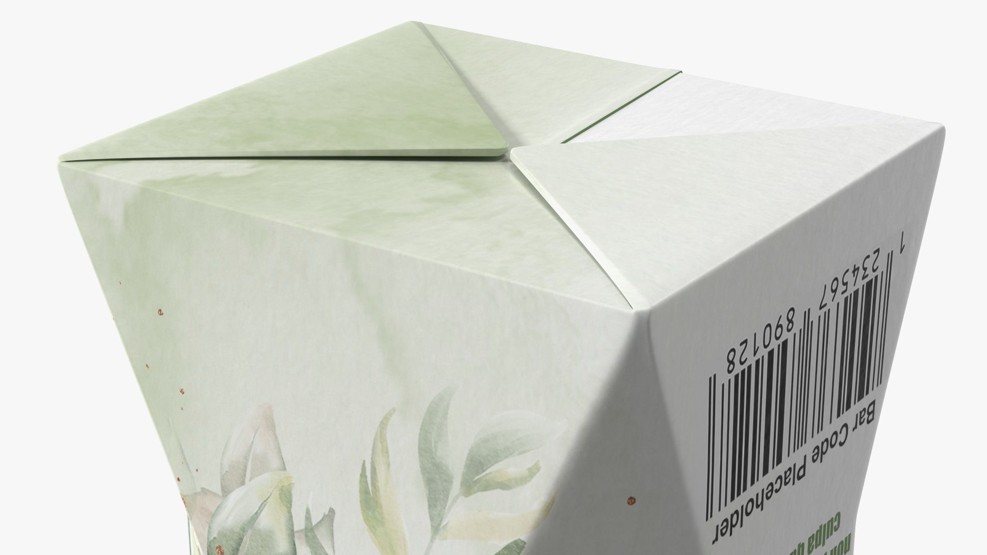 Mockup Small Aseptic Carton with Cap Green 3D model_10