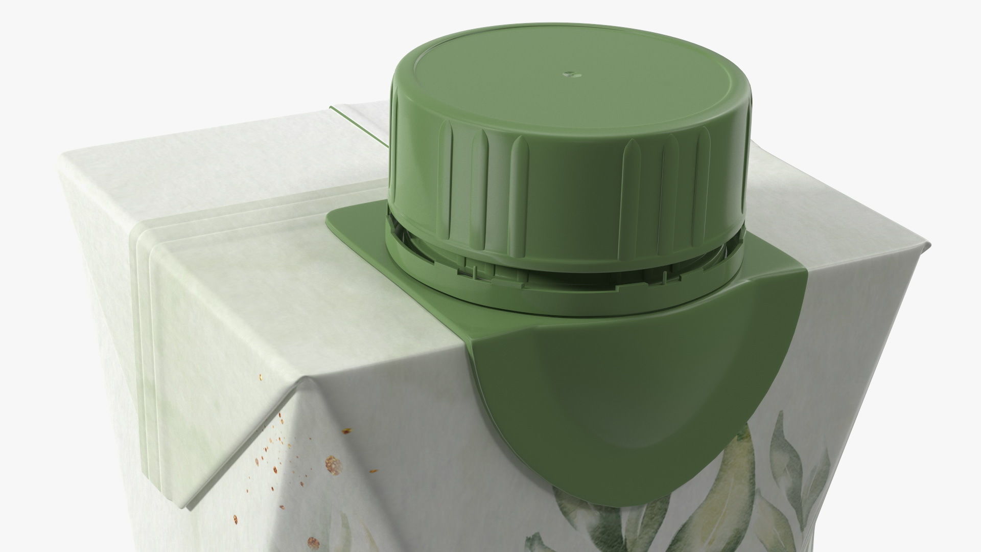 Mockup Small Aseptic Carton with Cap Green 3D model_9