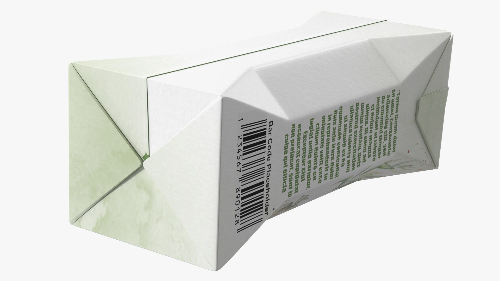 Mockup Small Aseptic Carton with Cap Green 3D model_8