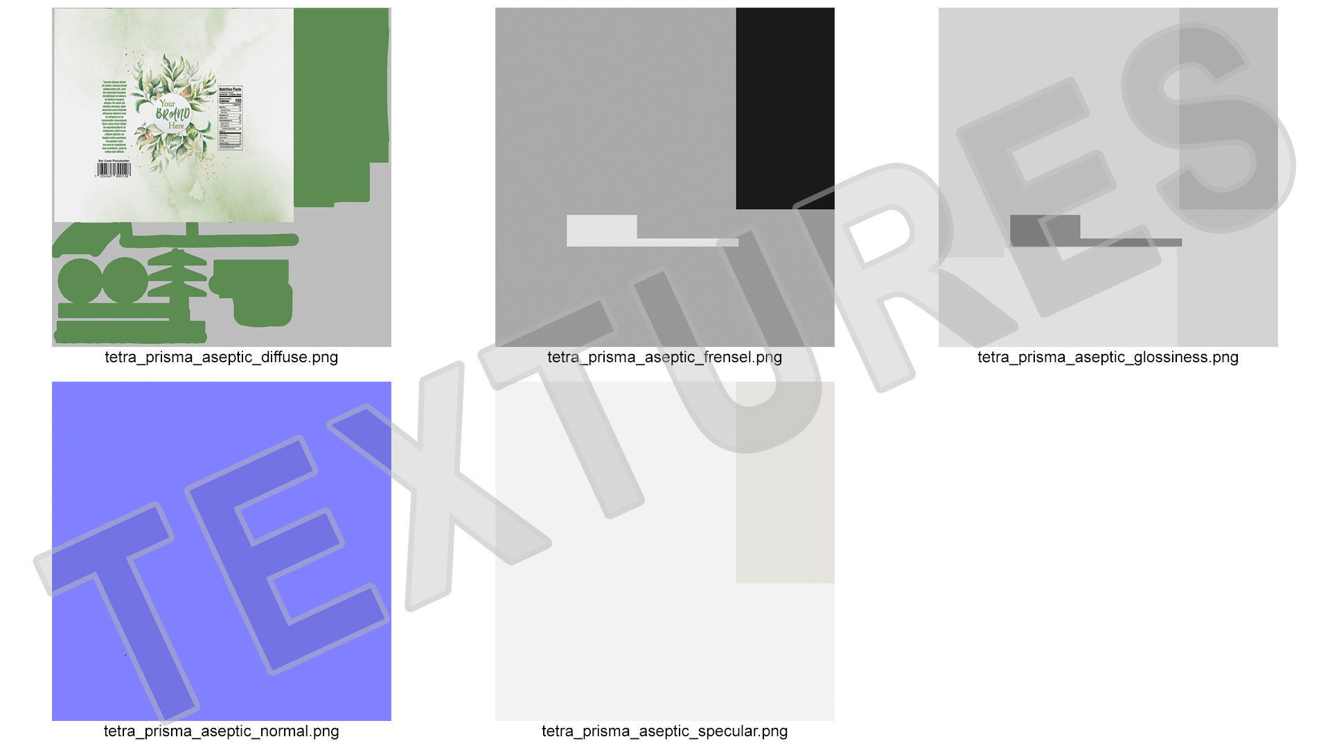Mockup Small Aseptic Carton with Cap Green 3D model_16