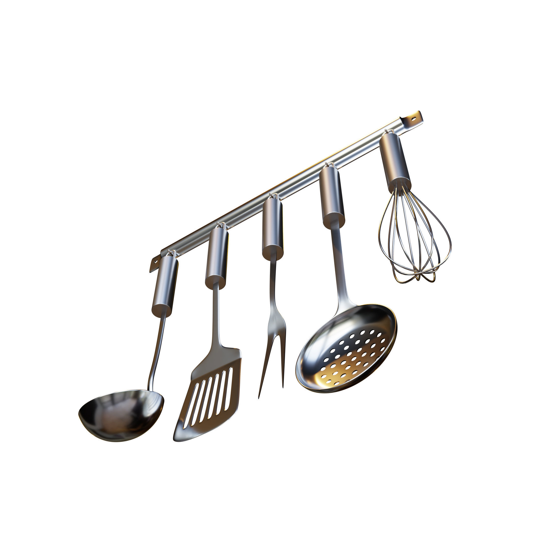 Kitchenware Utensils on holder 3D model_5