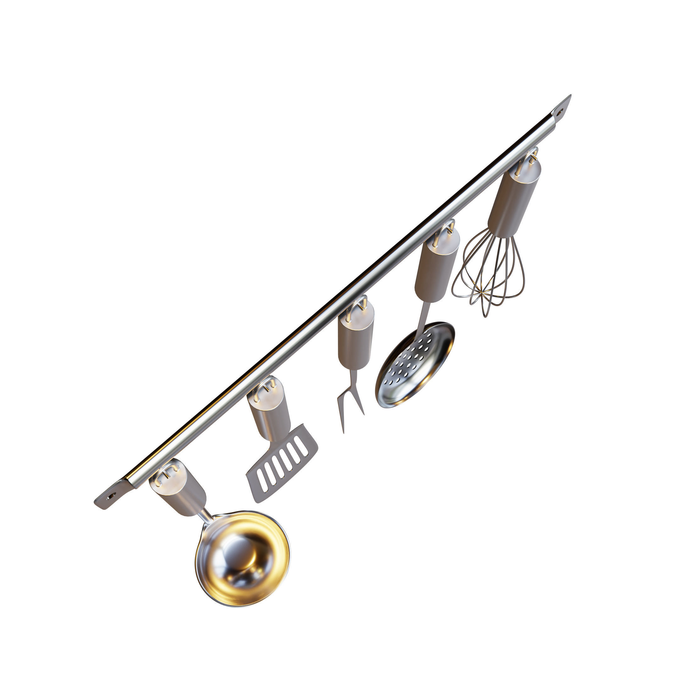 Kitchenware Utensils on holder 3D model_6
