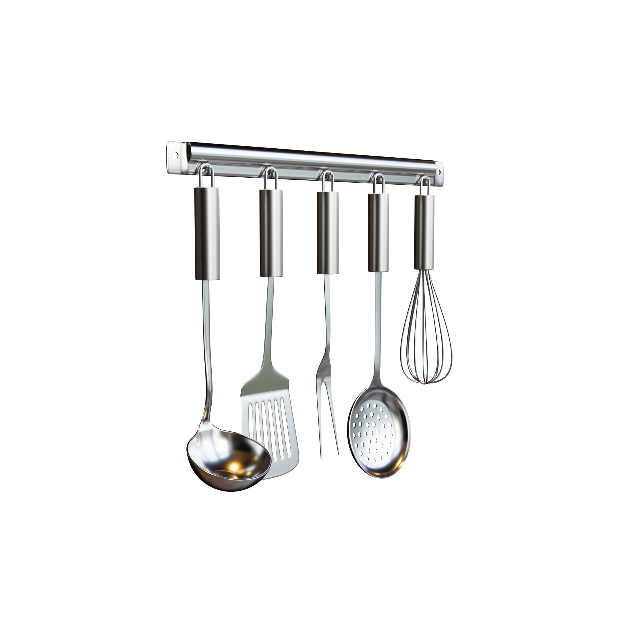 Kitchenware Utensils on holder 3D model_1