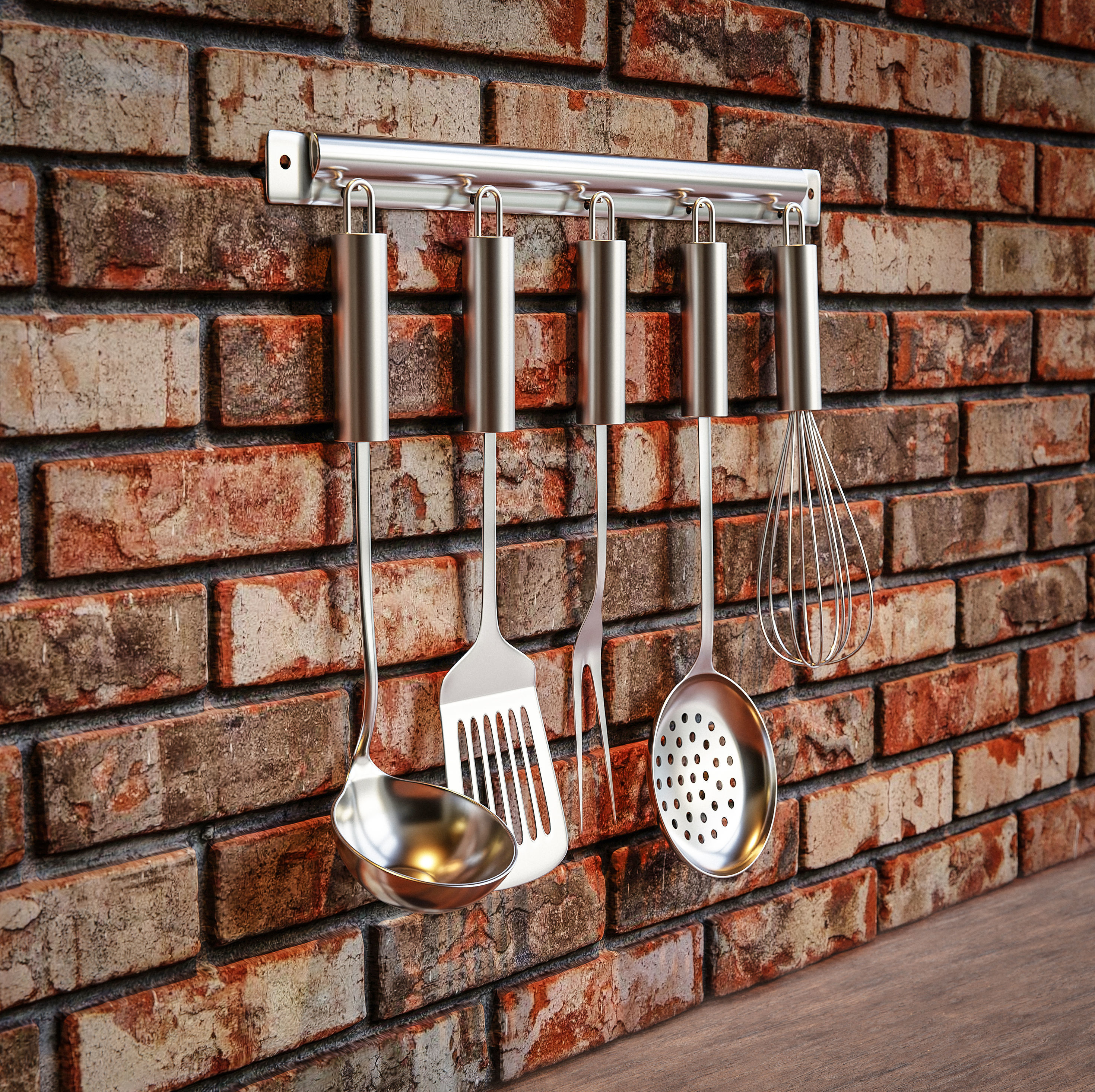 Kitchenware Utensils on holder 3D model_7