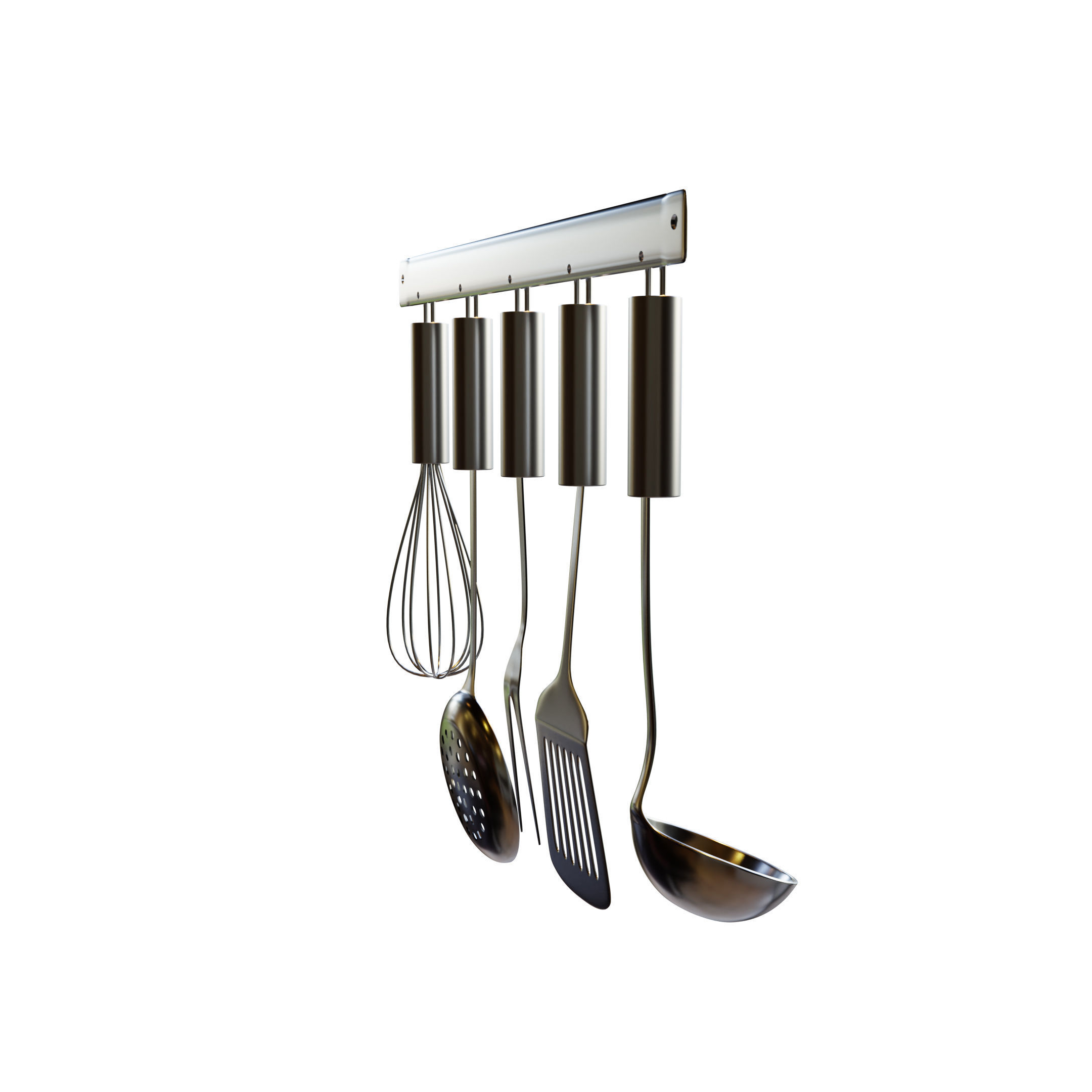 Kitchenware Utensils on holder 3D model_2