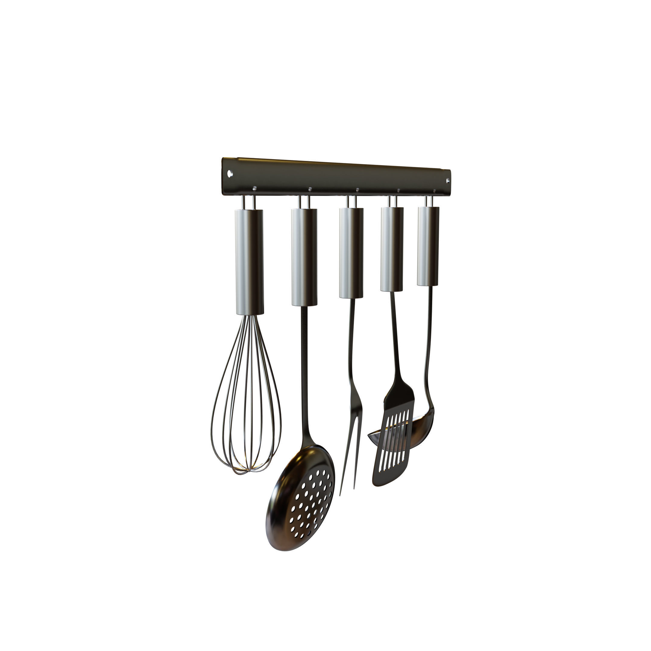 Kitchenware Utensils on holder 3D model_4