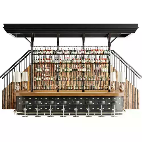 Design project of a bar with a bar counter 55