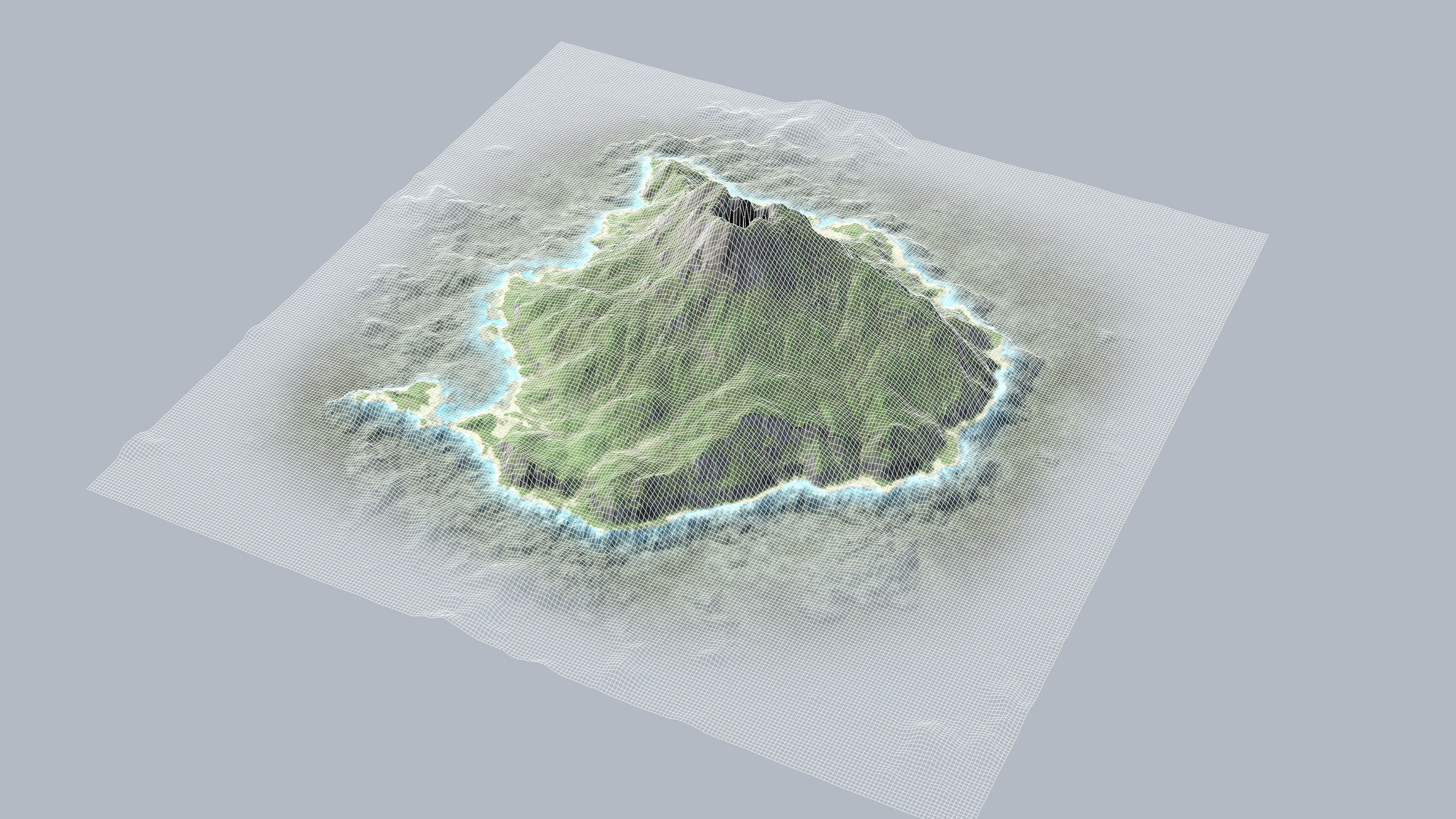 Volcano Island Low-poly 3D model_13