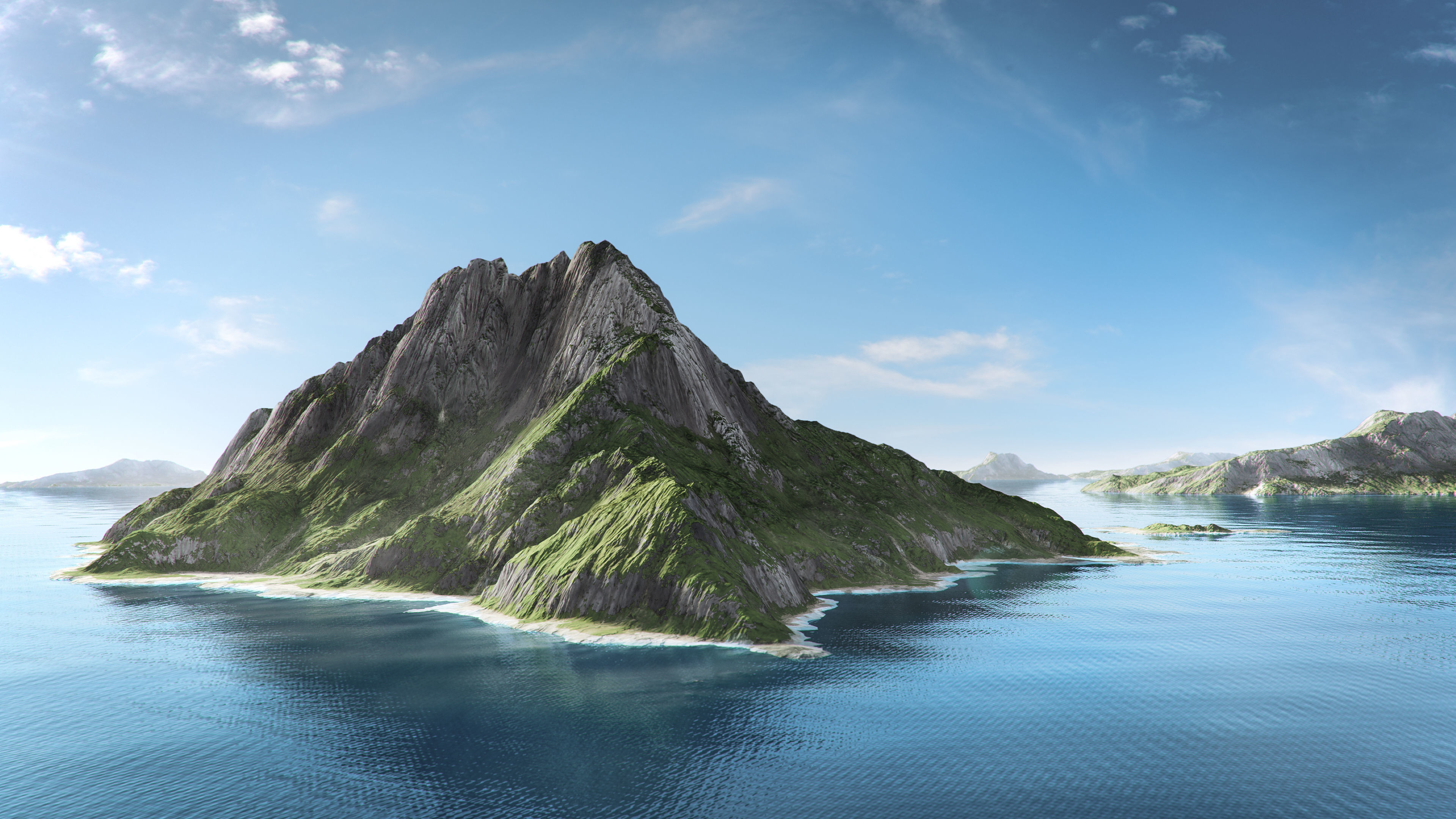 Volcano Island Low-poly 3D model_2