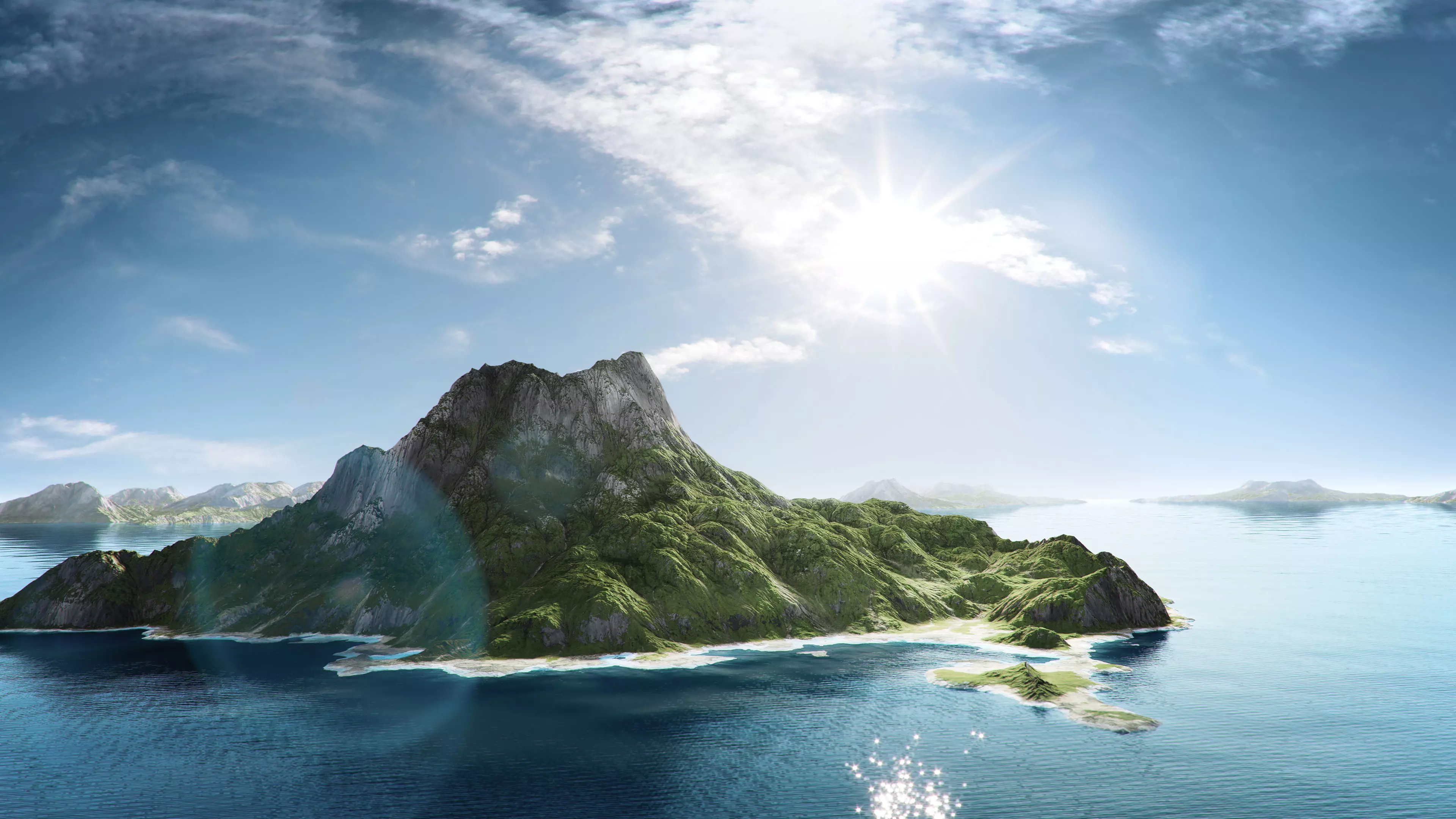 Volcano Island Low-poly 3D model_0