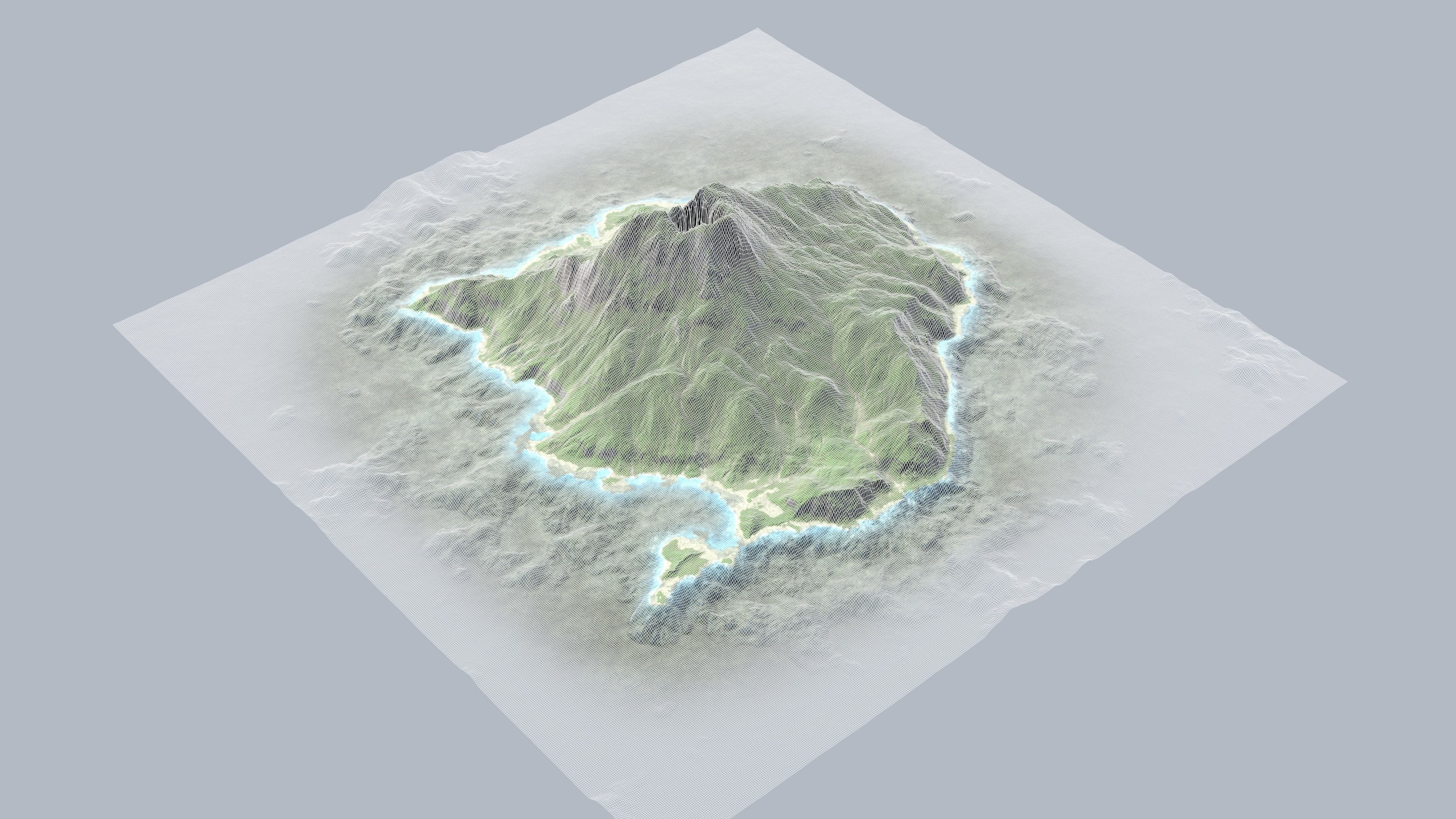 Volcano Island Low-poly 3D model_15