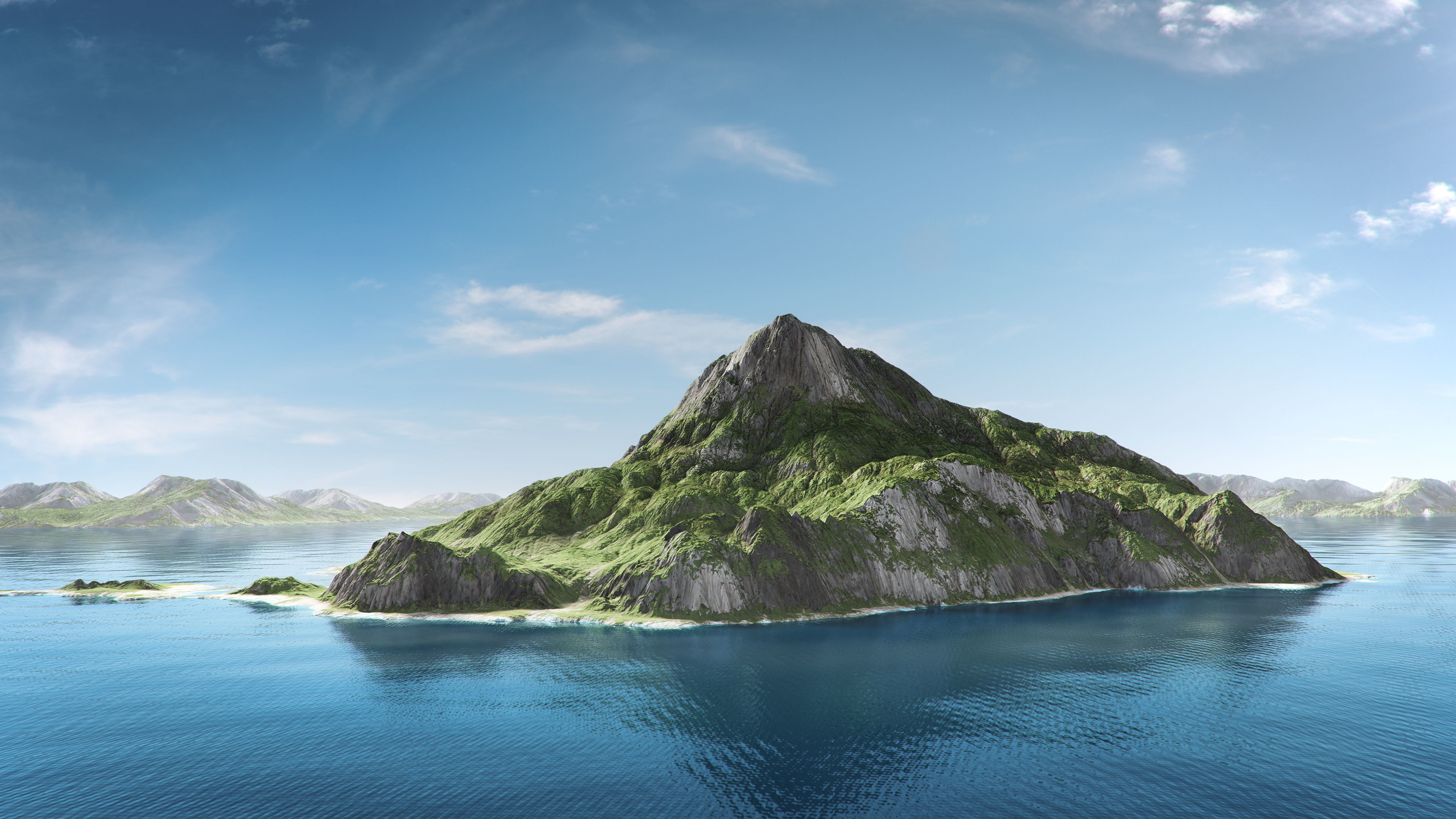 Volcano Island Low-poly 3D model_3