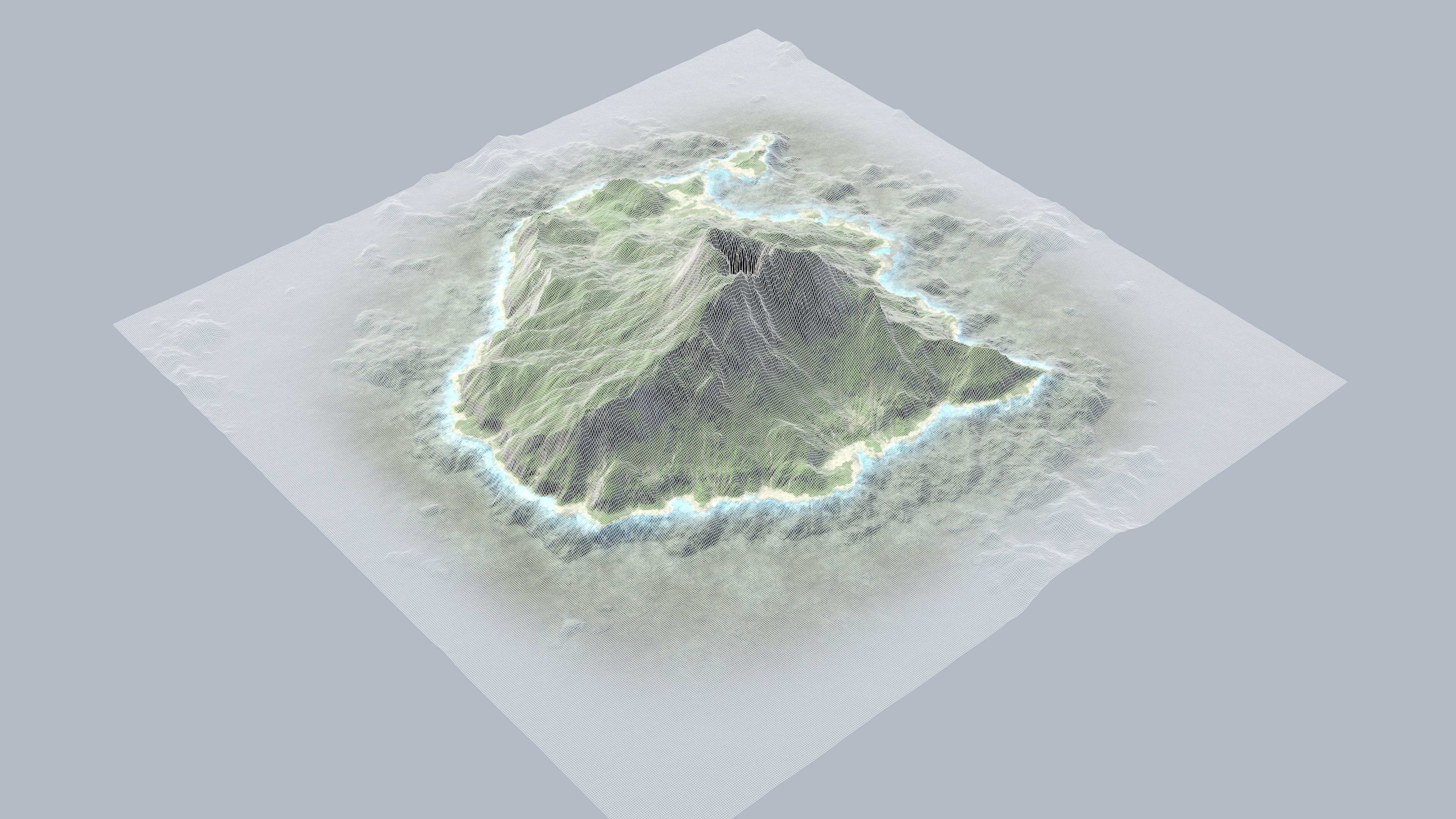 Volcano Island Low-poly 3D model_14