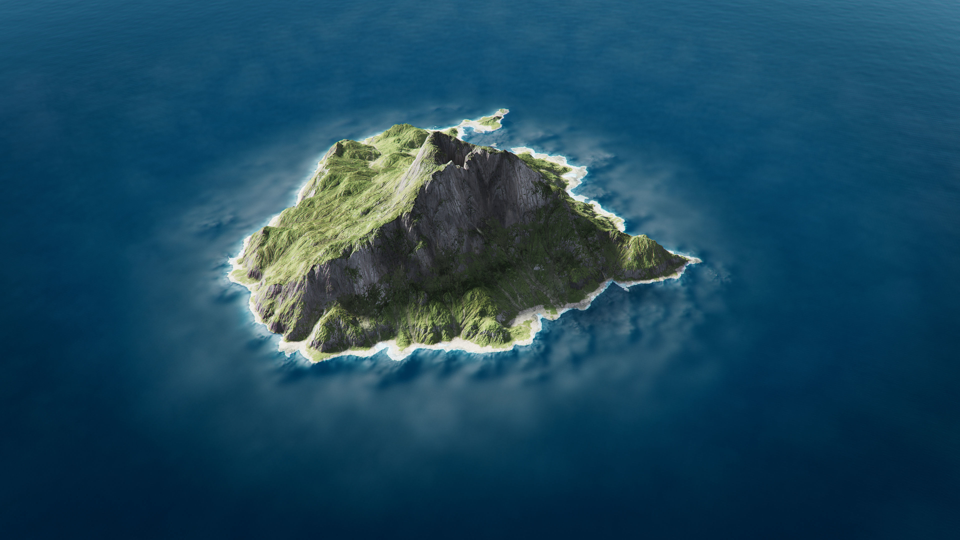 Volcano Island Low-poly 3D model_1