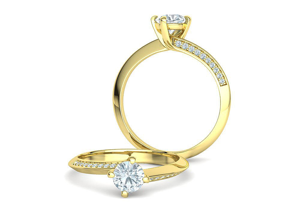 Bypass Solitaire Ring 60pointer Stone 3Dprint Ring 3D print model_3