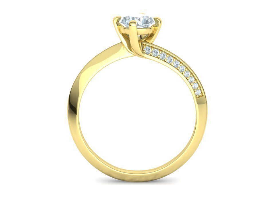 Bypass Solitaire Ring 60pointer Stone 3Dprint Ring 3D print model_27