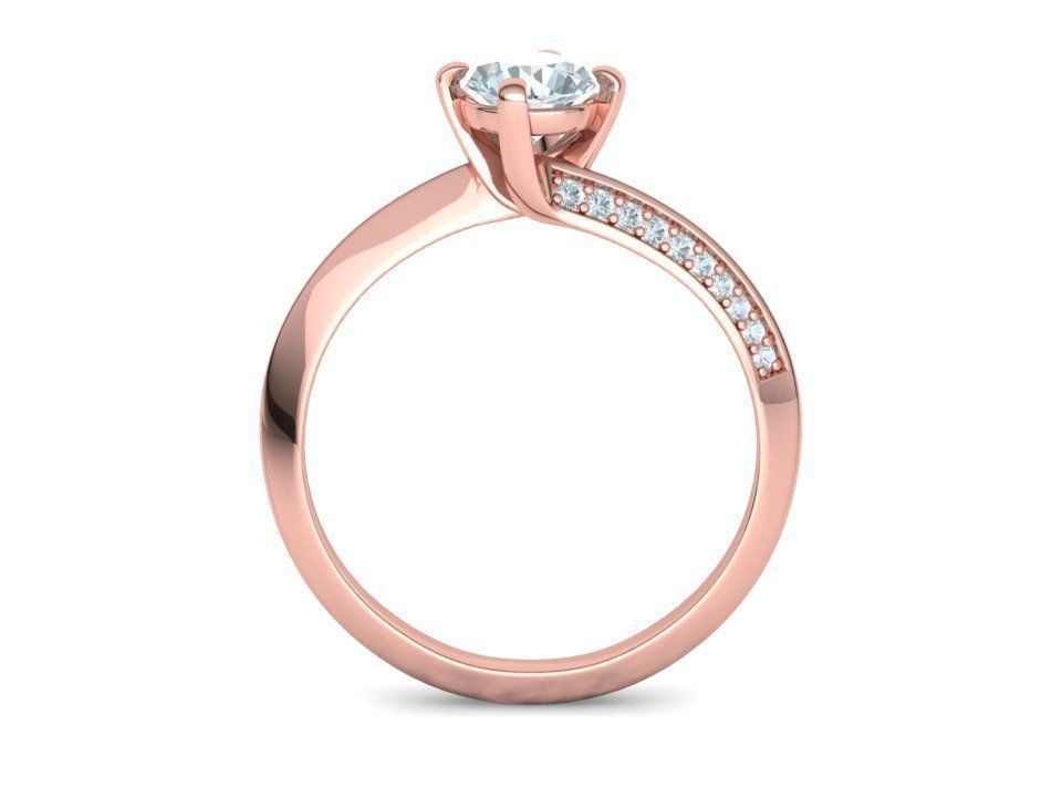 Bypass Solitaire Ring 60pointer Stone 3Dprint Ring 3D print model_26