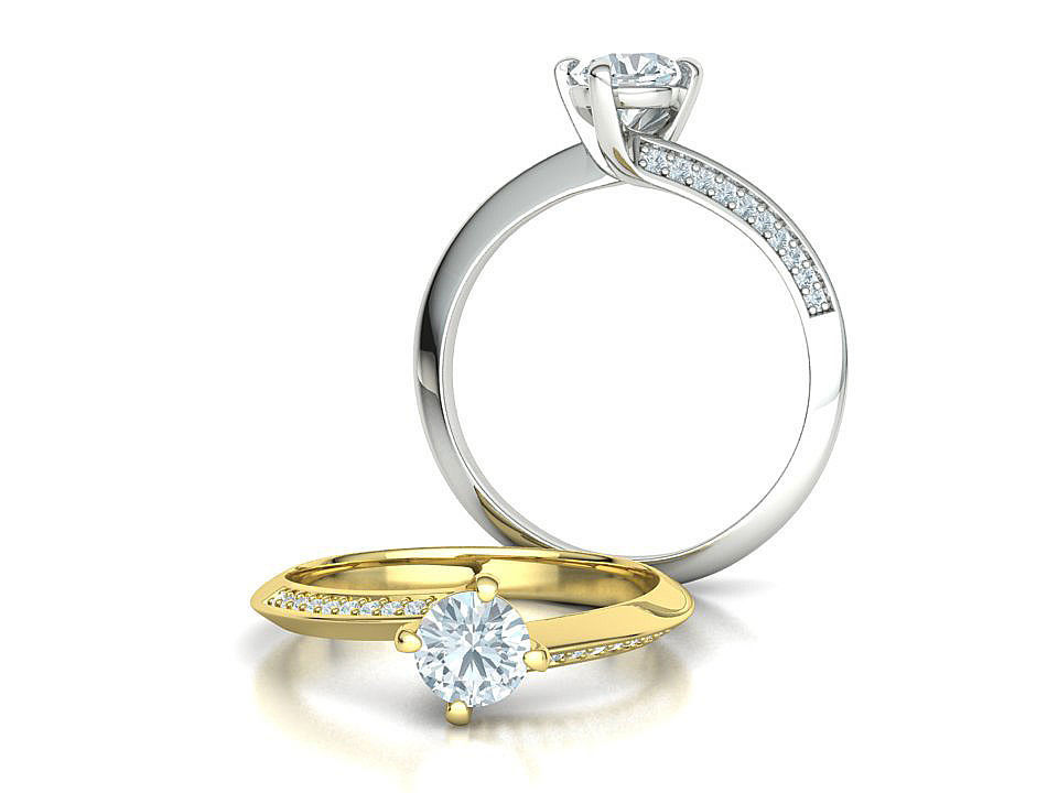 Bypass Solitaire Ring 60pointer Stone 3Dprint Ring 3D print model_1