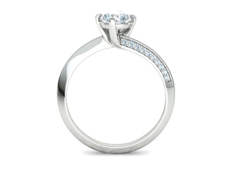 Bypass Solitaire Ring 60pointer Stone 3Dprint Ring 3D print model_28