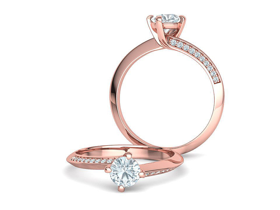 Bypass Solitaire Ring 60pointer Stone 3Dprint Ring 3D print model_2