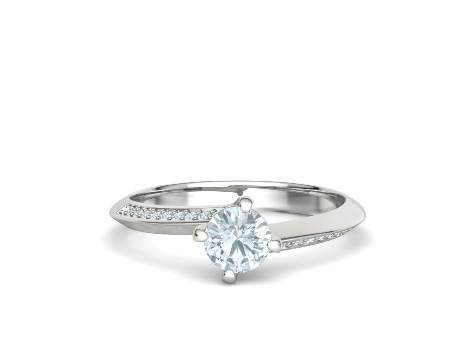 Bypass Solitaire Ring 60pointer Stone 3Dprint Ring 3D print model_10