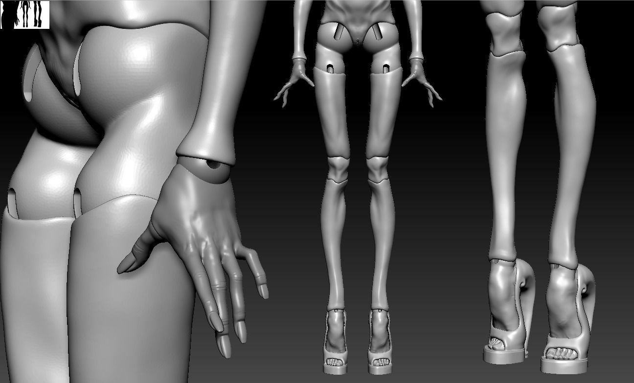 Fasion BJD doll 40 cm 3D print model_8