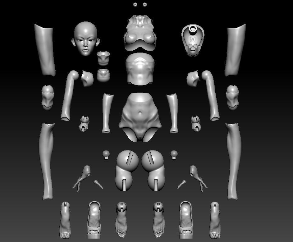 Fasion BJD doll 40 cm 3D print model_10